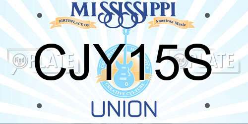 CJY15S Mississippi License Plate