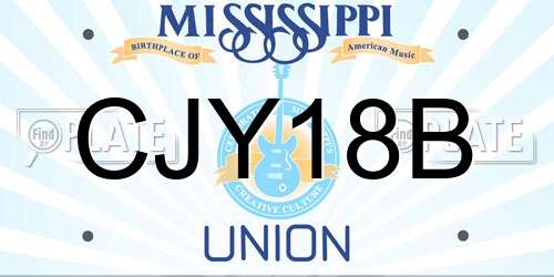 CJY18B Mississippi License Plate