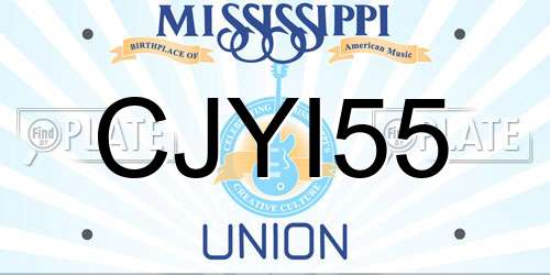 CJYI55 Mississippi License Plate