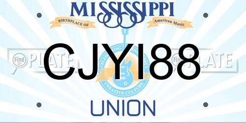 CJYI88 Mississippi License Plate
