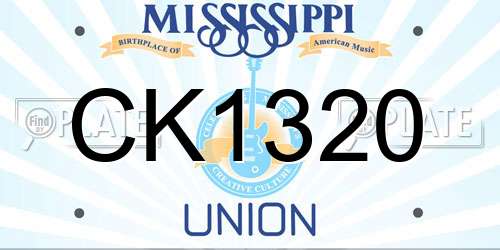 CK1320 Mississippi License Plate
