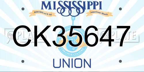 CK35647 Mississippi License Plate