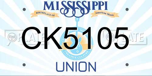 CK5105 Mississippi License Plate