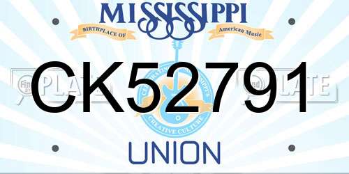 CK52791 Mississippi License Plate