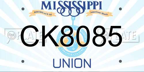 CK8085 Mississippi License Plate