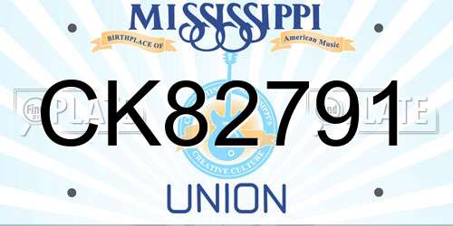 CK82791 Mississippi License Plate