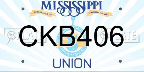 CKB406 Mississippi License Plate