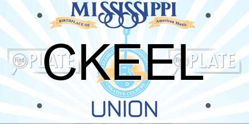 CKEEL Mississippi License Plate