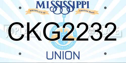 CKG2232 Mississippi License Plate