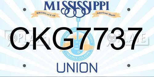 CKG7737 Mississippi License Plate