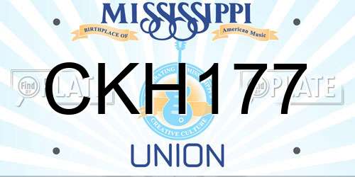 CKH177 Mississippi License Plate