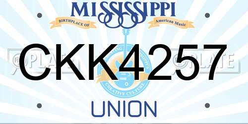 CKK4257 Mississippi License Plate