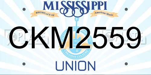 CKM2559 Mississippi License Plate