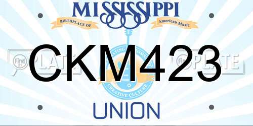 CKM423 Mississippi License Plate