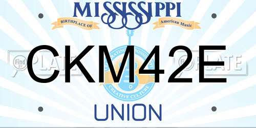 CKM42E Mississippi License Plate