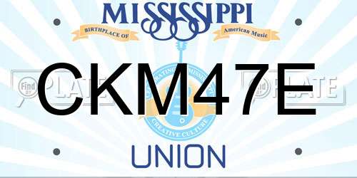 CKM47E Mississippi License Plate