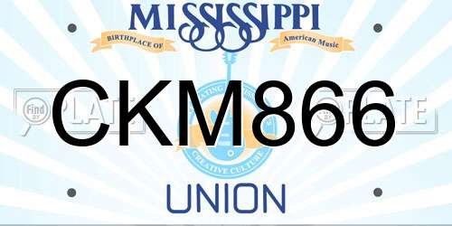 CKM866 Mississippi License Plate