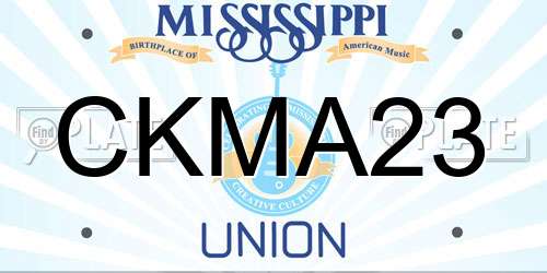 CKMA23 Mississippi License Plate