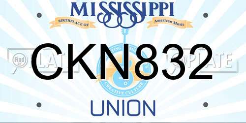 CKN832 Mississippi License Plate