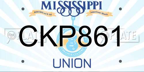 CKP861 Mississippi License Plate