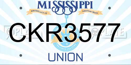 CKR3577 Mississippi License Plate