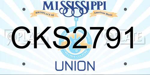 CKS2791 Mississippi License Plate