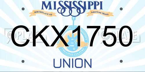 CKX1750 Mississippi License Plate