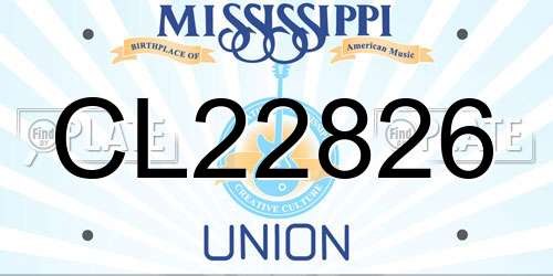 CL22826 Mississippi License Plate