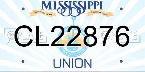CL22876 Mississippi License Plate