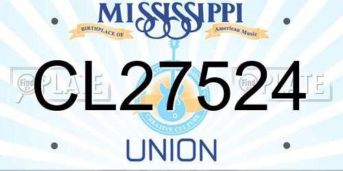 CL27524 Mississippi License Plate