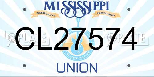 CL27574 Mississippi License Plate