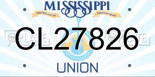 CL27826 Mississippi License Plate