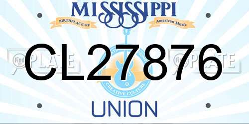 CL27876 Mississippi License Plate