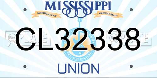 CL32338 Mississippi License Plate