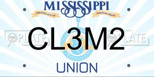 CL3M2 Mississippi License Plate