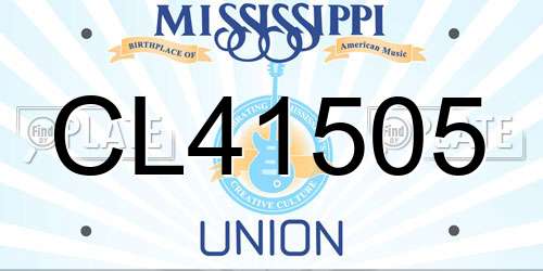 CL41505 Mississippi License Plate
