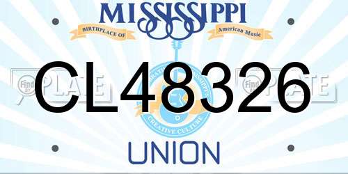 CL48326 Mississippi License Plate