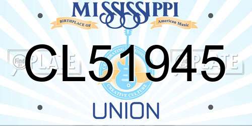 CL51945 Mississippi License Plate