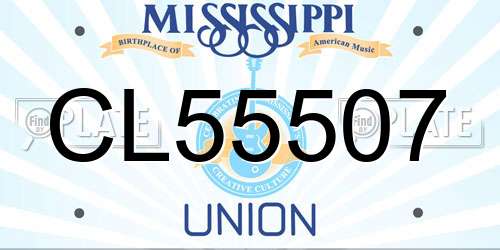 CL55507 Mississippi License Plate