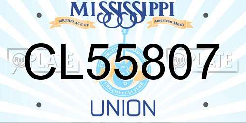 CL55807 Mississippi License Plate