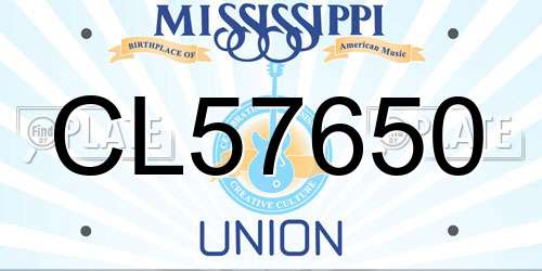 CL57650 Mississippi License Plate