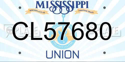 CL57680 Mississippi License Plate