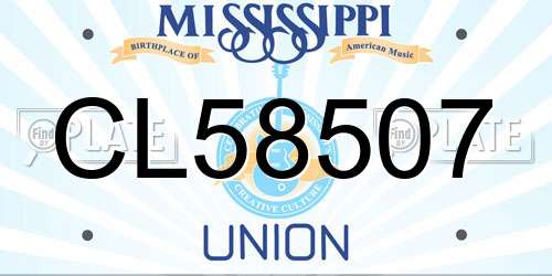 CL58507 Mississippi License Plate