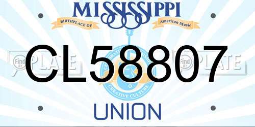 CL58807 Mississippi License Plate