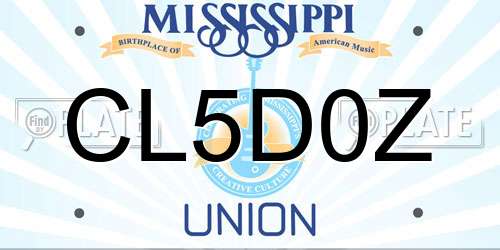 CL5D0Z Mississippi License Plate