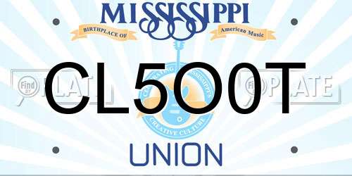 CL5O0T Mississippi License Plate