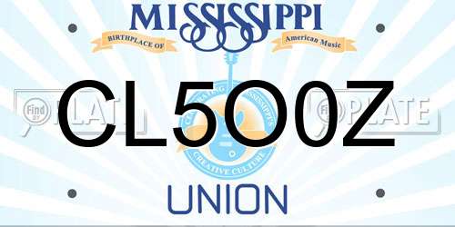 CL5O0Z Mississippi License Plate