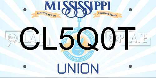 CL5Q0T Mississippi License Plate