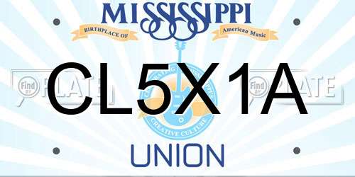 CL5X1A Mississippi License Plate