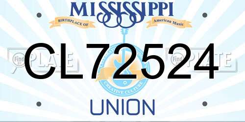 CL72524 Mississippi License Plate
